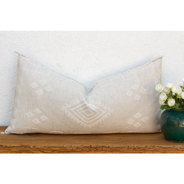 Oasis Linen Oversized Lumbar Moroccan Pillow For Sale - Image 10 of 10