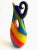 Vintage 1980's Postmodern Italian Murano Art Glass Fused Multicolor Stripe Sculptural Pitcher Vase For Sale - Image 10 of 13