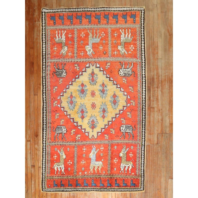 Vintage Zabihi Collection Horse Moroccan Rug - 5'1" x 8'1" For Sale - Image 9 of 10
