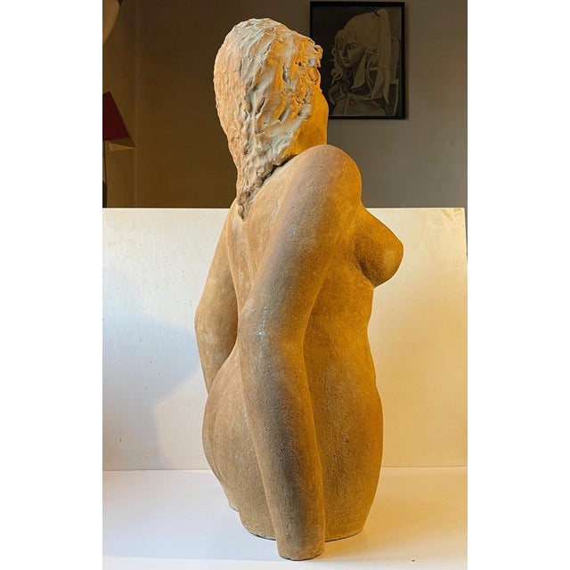 Vintage Italian Terracotta Sculpture of Voluptuous Nude Female Torso, 1950s For Sale - Image 11 of 18