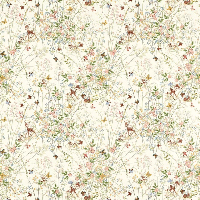 Sanderson Bambi Fabric in Sugared Almonds - a Sample For Sale