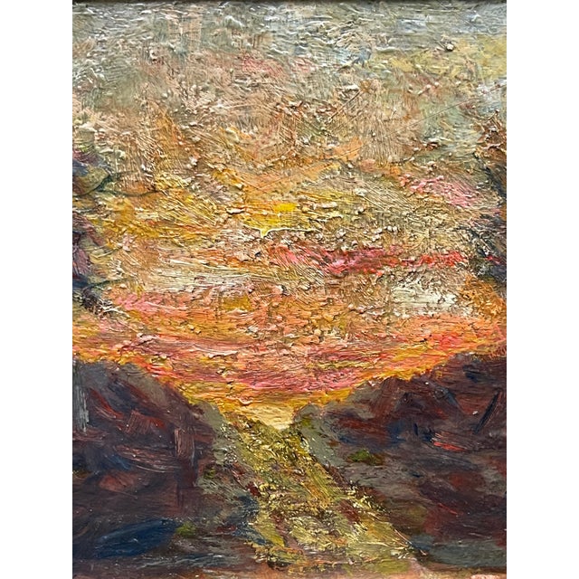 French An Impressionist Oil on Board Landscape Painting, France Circa 1920s. For Sale - Image 3 of 7
