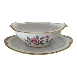 Vintage Porcelain Heritage China Hand Painted Gravy Boat From Japan