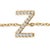 Contemporary 10K Yellow Gold Diamond Accent "Z" Initial Charm and Link Bracelet For Sale - Image 3 of 6