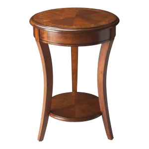 Holdin Round 18"W Accent Table, Medium Brown