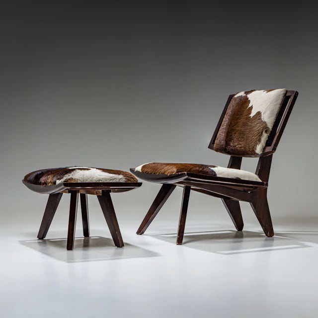 Glenn of California Paul László Lounge Chair with Ottoman, Glenn of California, USA, 1950s For Sale - Image 4 of 8