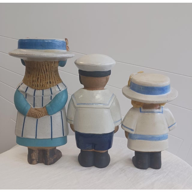 Lisa Larson Vintage Lisa Larson Gustavsberg Sweden "Sekelskifte" Stoneware Figurine Trio For Sale - Image 4 of 10