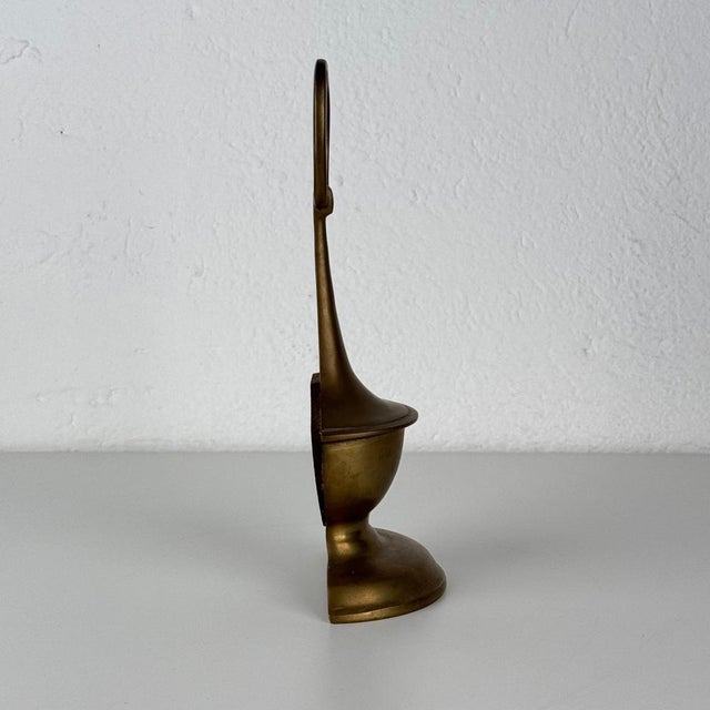 Sculptural Brass Doorstop with Ring Handle by Luigi Caccia Dominioni, 1950s For Sale - Image 3 of 12