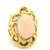 Vintage Italian Angel Skin Coral and Diamond Cocktail Ring in 18k Yellow Gold, Size 9 For Sale In Miami - Image 6 of 15