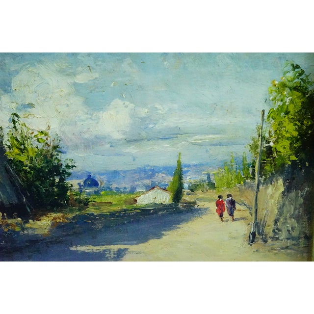 1950s G. Pesa, Rural Landscape with Figures, 20th Century, Oil Painting on Panel, Framed For Sale - Image 5 of 18