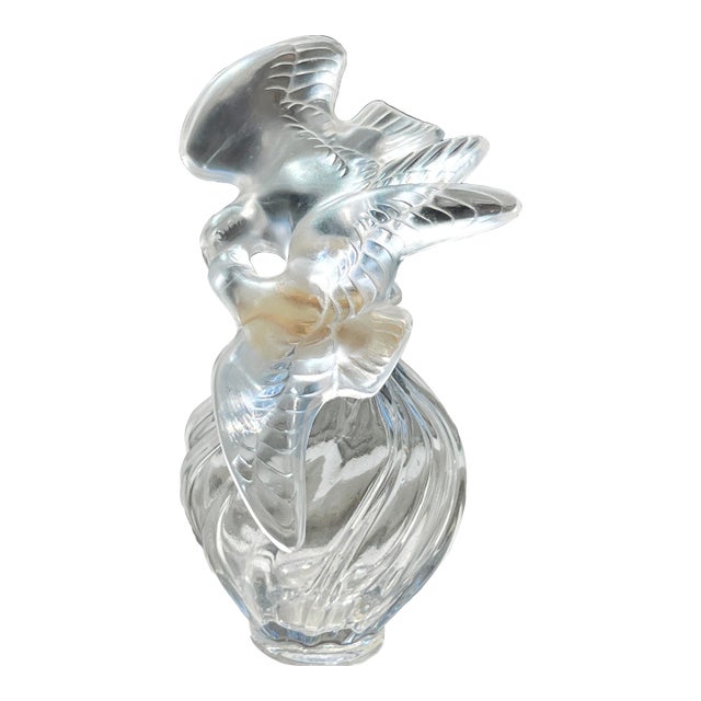Vintage Lalique Perfume Bottle Nina Ricci’s L’air Du Temps Two Doves Stopper France Signed “Lalique” 1960s For Sale