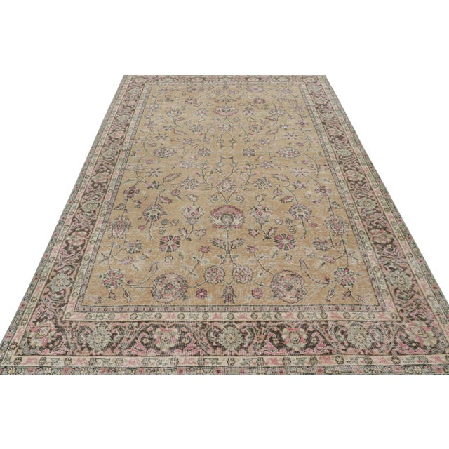 1950s Vintage Turkish Distressed Rug With Colorful Floral Patterns, From Rug & Kilim For Sale - Image 5 of 7