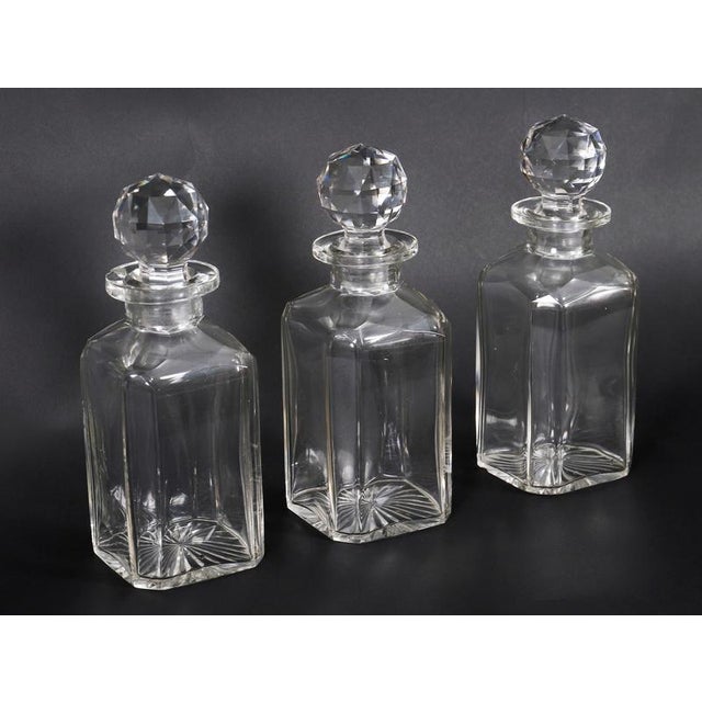 Antique 19th Century Victorian Burr Walnut and Crystal 3-Decanter Tantalus Dry Bar, Set of 12 For Sale - Image 13 of 18