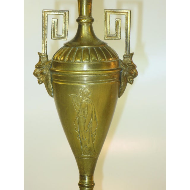 Here is real beauty, an eye catcher Antique Greek Neoclassical French Bronze Candelabras Set with 5-light. Thay have a lot...