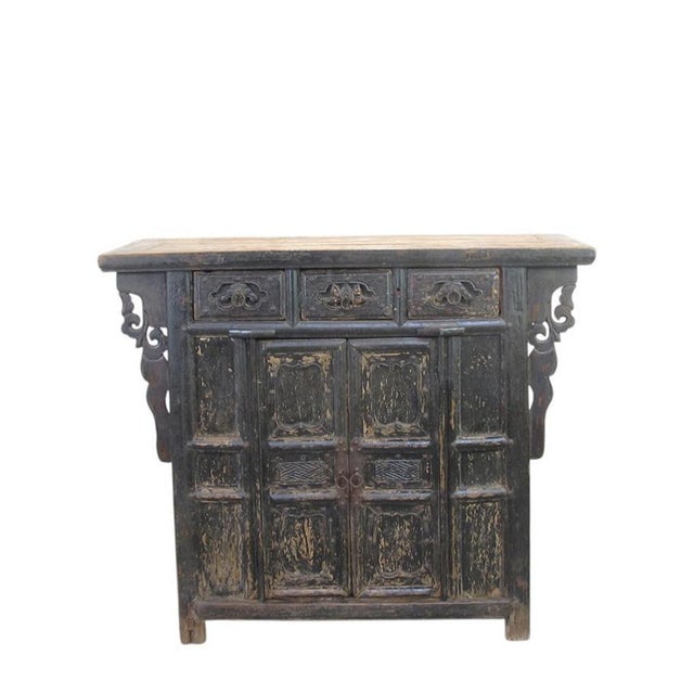 Black 3 Drawer Solid Wood Coffer For Sale - Image 13 of 13