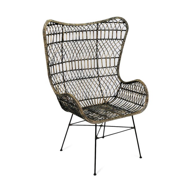 Ebony Wash Wicker Butterfly Chair Chairish