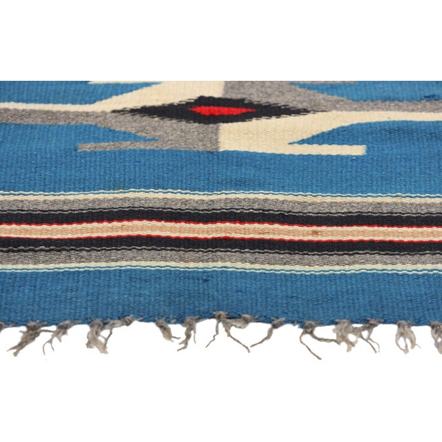 Native American Art Vintage New Mexico Chimayo Rug - 01'07 X 01'07 For Sale - Image 4 of 9
