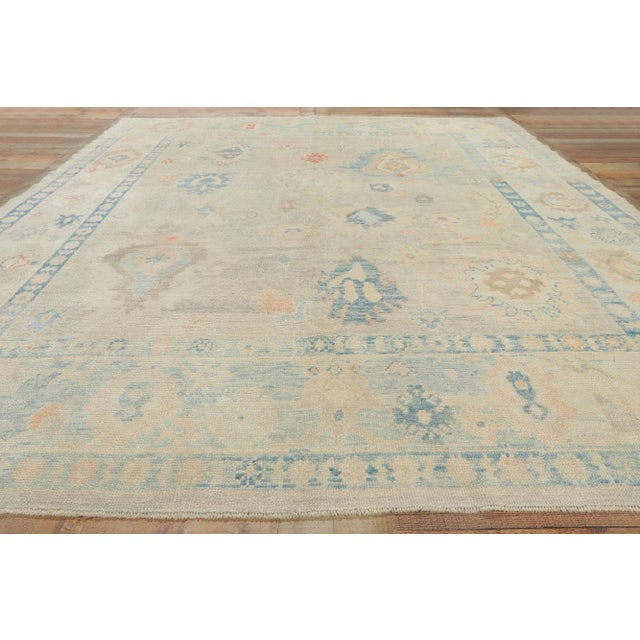 Textile Modern Style Turkish Oushak Rug, 08'04 X 11'01 For Sale - Image 7 of 9