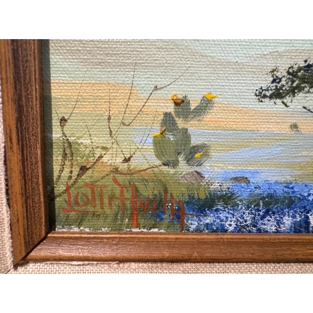 Late 20th Century Vintage "Texas Bluebonnet Landscape" Oil Painting - Signed For Sale - Image 5 of 9