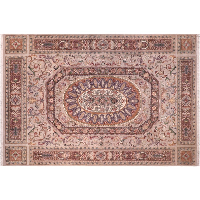 Gray Art Nouveau 1990's Pak-Persian Gray/Brown Wool Rug - 9'3'' X 12'6'' For Sale - Image 8 of 9
