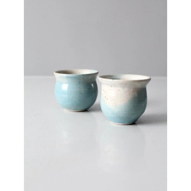 Late 20th Century Vintage Studio Pottery Cachepots Pair For Sale - Image 5 of 9