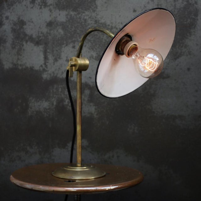 1950s French Black Enamel and Brass Desk Light For Sale - Image 5 of 7