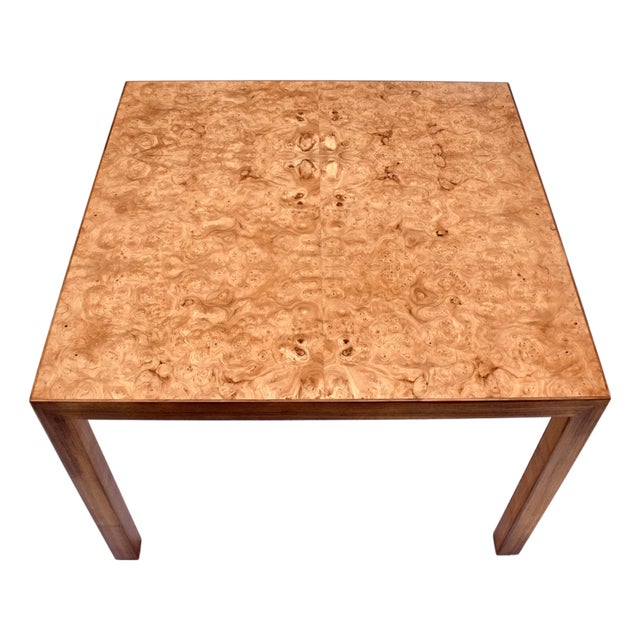 Milo Baughman for Directional American Mid-Century Ash Burl Game Table For Sale