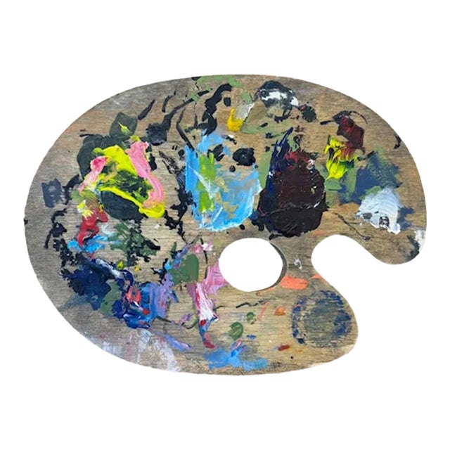 Vintage Wood French Painters Palette For Sale