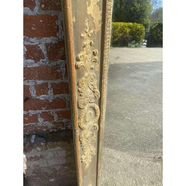 Large Antique 19th Century French Carved Wood & Gesso Mirror For Sale - Image 4 of 7