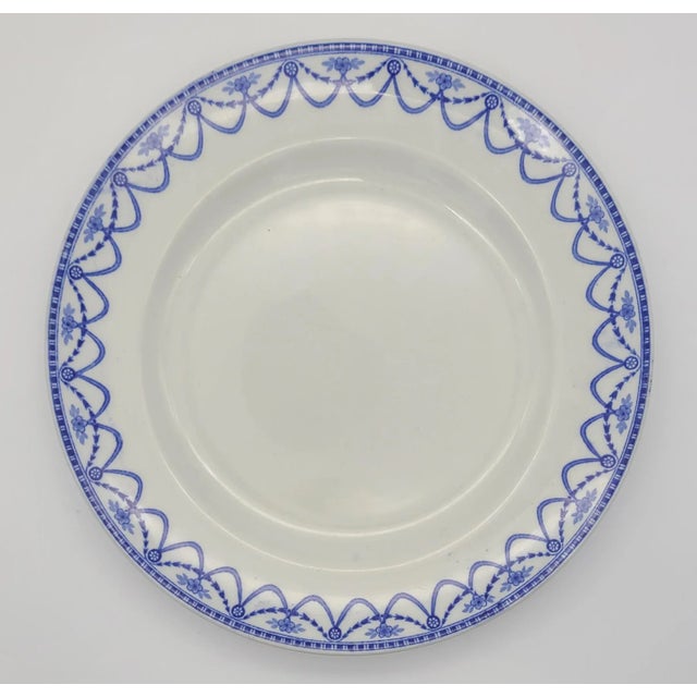 Edwardian Blue & White Ellesmere Plate For Sale - Image 4 of 6