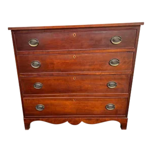 Early 20th Century Antique Federal Style Solid Cherry Dresser.