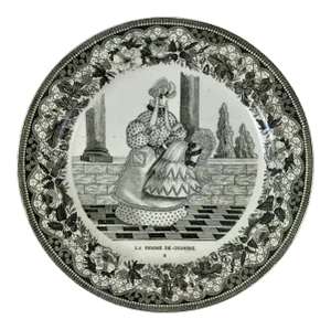 P&h Choisy French Creamware Faïence Femme De Chamber Plate