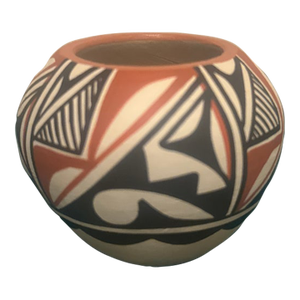 Vintage Miniature Acoma Pueblo Polychrome Pottery Seed Jar