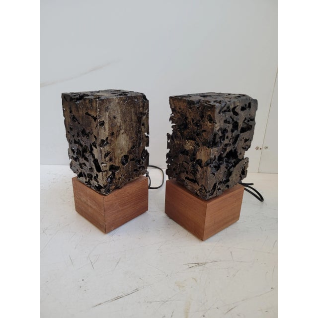 Paul Evans 1960s Paul Evans & Phillip Lloyd Powell Attribution Table Lamps - a Pair For Sale - Image 4 of 7