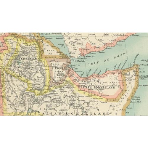 North-East Africa Map with Egypt, Abyssinia, Sudan and Somaliland, 1902 For Sale - Image 4 of 13