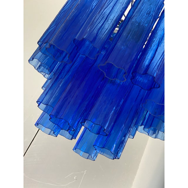 Contemporary Blue "Tronchi" Murano Glass Sputnik Chandelier For Sale - Image 6 of 12