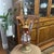Shabby Chic Antique Cranberry Glass Lamp With Hand Painted Roses For Sale - Image 3 of 6