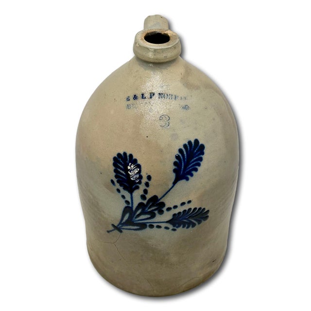 This Really is a Great Looking Authentic Antique American Country Primitive Stoneware Jug. Circa Late 19th Century (...