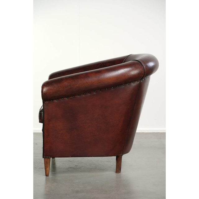 1990s Vintage Sheepskin Club Armchair For Sale - Image 5 of 13