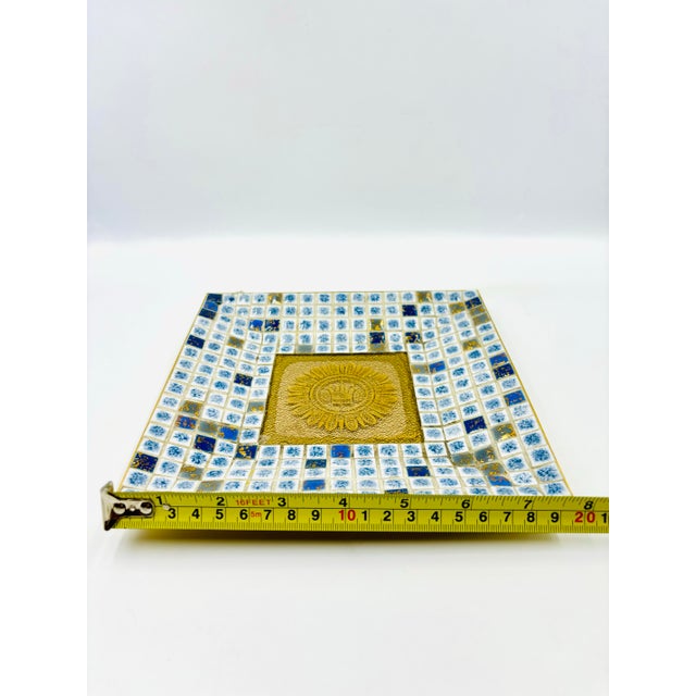 Georges Briard Regalia Mid-Century Mosaic Tile & Glass Tray For Sale - Image 9 of 10