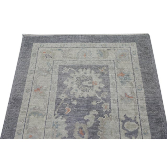 Early 21st Century Gray Handwoven Turkish Oushak Rug 3'1" X 5'1" For Sale - Image 5 of 7