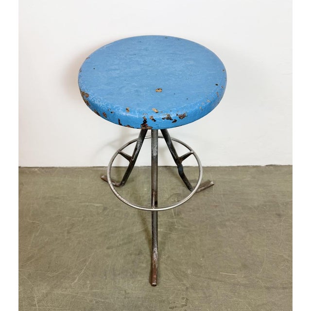 Industrial Grey Workshop Stool, 1960s For Sale - Image 14 of 18