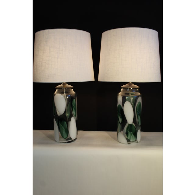 Mid 20th Century Seguso Style Murano Lamps - a Pair For Sale - Image 11 of 12