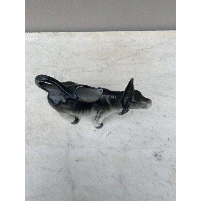 Porcelain White & Black Cow Creamer Circa 1930 For Sale - Image 4 of 6
