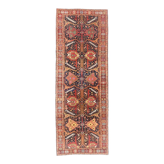 Late 19th Century Persian Heriz Rug, 04'06 X 11'09 For Sale