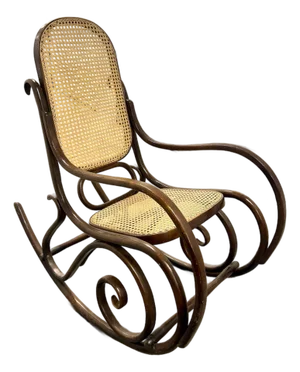 Thonet Bentwood Rocking Chair With Hand Caned Seat | Poland