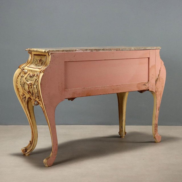 Rococo Style Chest of Drawers with Marble Top For Sale - Image 9 of 10