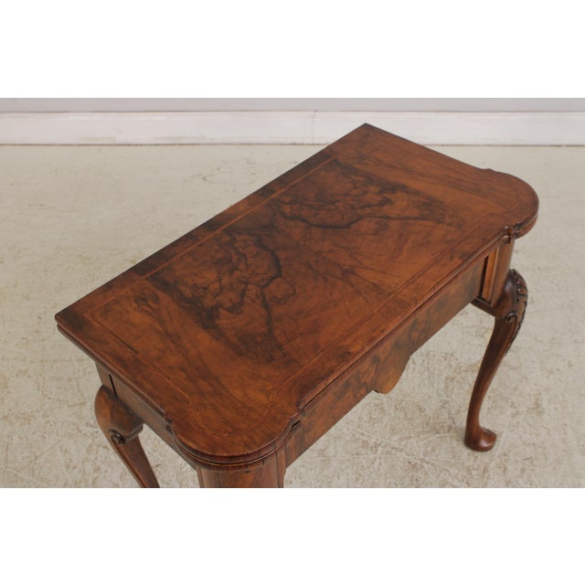 Vintage Burlwood English George II Game Table For Sale - Image 13 of 15