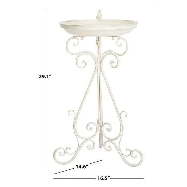 Ashlan Bird Bath - Pearl White For Sale - Image 4 of 8