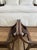 A Pair of Vintage Anglo-Indian Mahogany and Cane Curule Accent Stools For Sale - Image 9 of 12